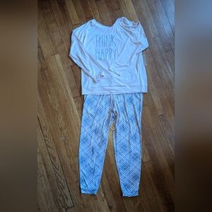 Rae Dunn Pink 'Think Happy' Pajama Set